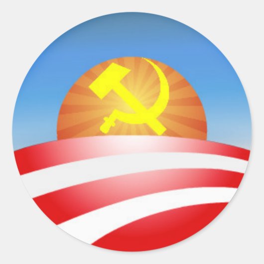 obama logo - sovjet ronde sticker (Voorkant)