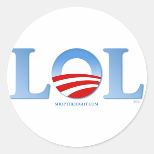 Obama LOL Ronde Sticker (Voorkant)