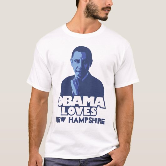 OBAMA LOVES New Hampshire T-shirt (Voorkant)