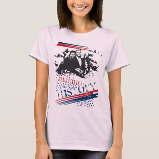 Obama maakt geschiedenis t-shirt