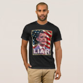 Obama maakt me bang - Hij is een leugenaar T-shirt (Voorkant volledig)