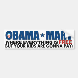 Obama Mart - waar alles vrij is! Bumpersticker
