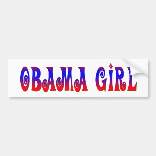 Obama Meisje Bumpersticker (Voorkant)