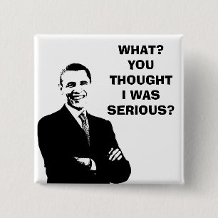 OBAMA MERCHANDISE VIERKANTE BUTTON 5,1 CM