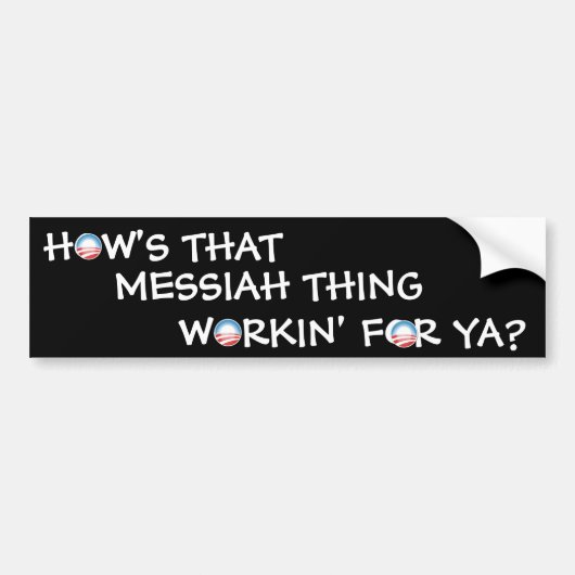 Obama Messiah Thing Bumpersticker (Voorkant)
