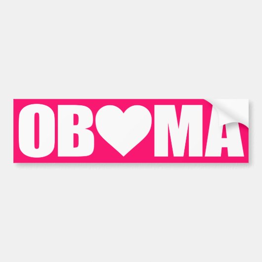 ""OBAMA" MET HEART BUMPERSTICKER (Voorkant)