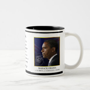 Obama met JFK - Coffee-Mok - Gepersonaliseerd Tweekleurige Koffiemok