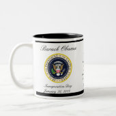 Obama met JFK - Coffee-Mok - Gepersonaliseerd Tweekleurige Koffiemok (Links)