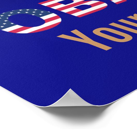 Obama met tekst - Poster - sjabloon (Hoek)