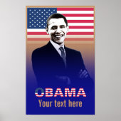 Obama met tekst - Poster - sjabloon (Voorkant)