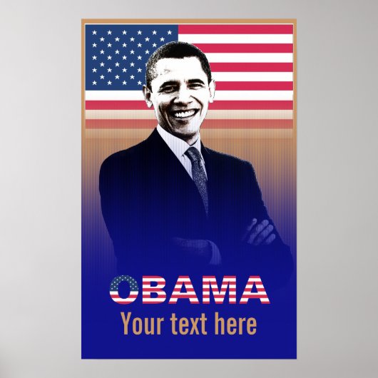 Obama met tekst - Poster - sjabloon (Voorkant)