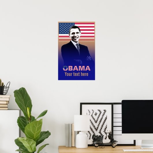 Obama met tekst - Poster - sjabloon (Thuiskantoor)