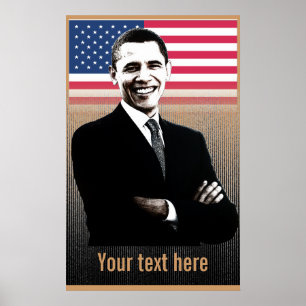 Obama met tekst - Poster - sjabloon
