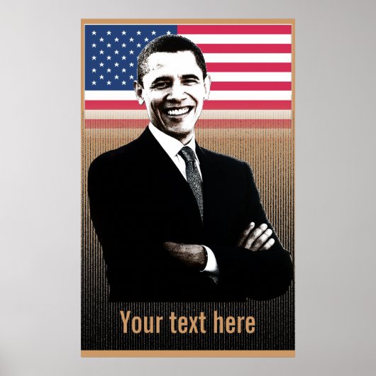 Obama met tekst - Poster - sjabloon (Voorkant)