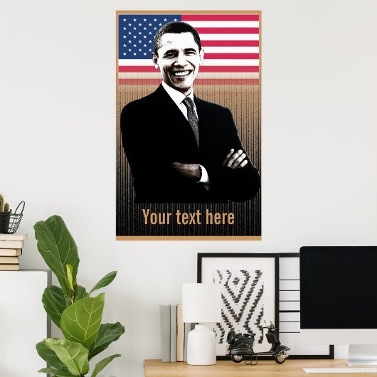 Obama met tekst - Poster - sjabloon (Thuiskantoor)