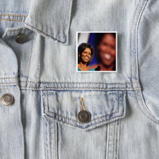 Obama-Michelle Vierkante Button 5,1 Cm (In situ)