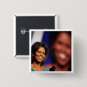 Obama-Michelle Vierkante Button 5,1 Cm (Voorkant /achterkant)