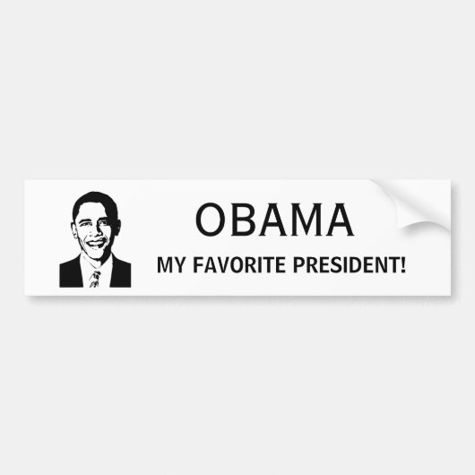 Obama - mijn favoriete president bumpersticker (Voorkant)
