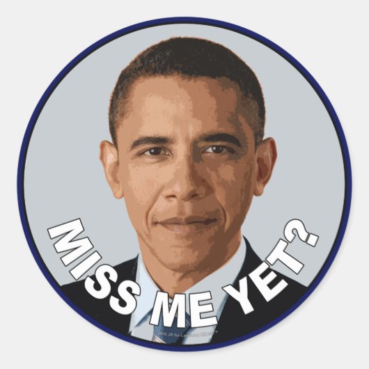 Obama: Mis je me al? Ronde Sticker (Voorkant)
