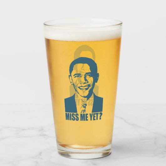 Obama Miss me? Glas (Voorkant gevuld)