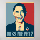 Obama Miss me? Poster (Voorkant)