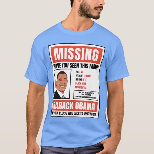 Obama Missende Poster Antitee T-shirt (Voorkant)