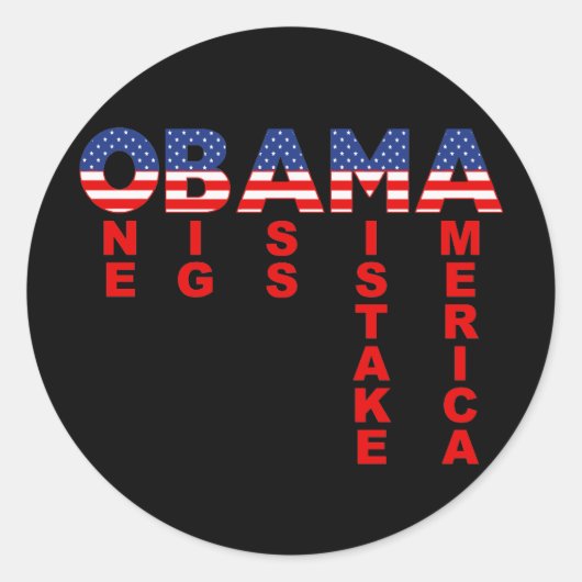 Obama Mistak 1 Ronde Sticker (Voorkant)
