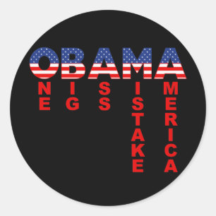 Obama Mistak 1 Ronde Sticker
