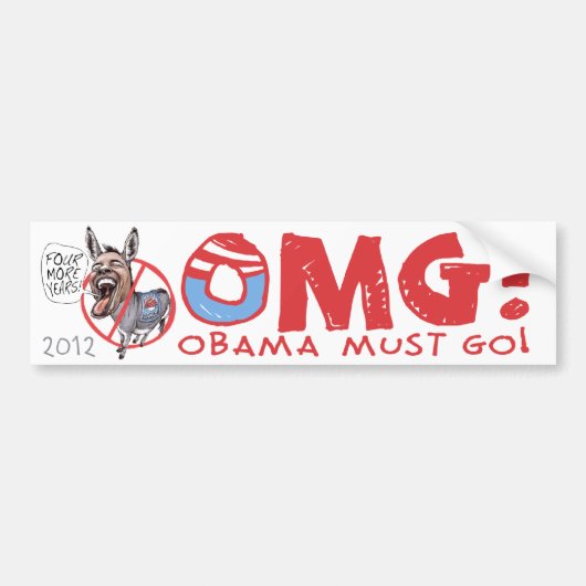 Obama moet 2012 gaan bumpersticker (Voorkant)
