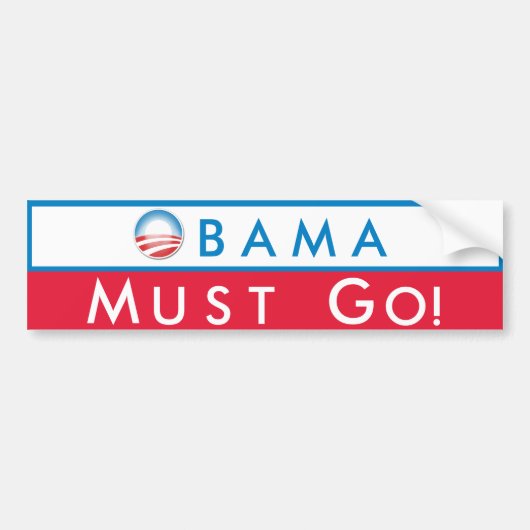 Obama moet gaan bumpersticker (Voorkant)