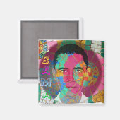 Obama Mozaïek Vierkante Magneet (Voorkant / Achterkant)
