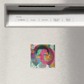 Obama Mozaïek Vierkante Magneet (Insitu (Vaatwasser))