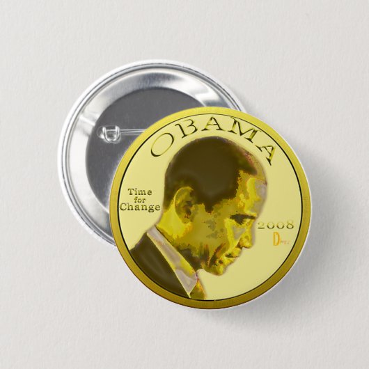 Obama munt Standaardgrootte Button (Voorkant /achterkant)