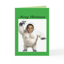 Obama-nable Snowman Christmas Kaart