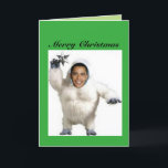 Obama-nable Snowman Christmas Kaart<br><div class="desc">Wens je vrienden alle rust,  liefde,  vreugde,  hoop en verandering van het seizoen met deze grillige kerst Kaart met de Obama-nable Snowman.</div>