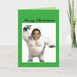 Obama-nable Snowman Christmas Kaart