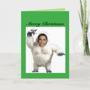 Obama-nable Snowman Christmas Kaart