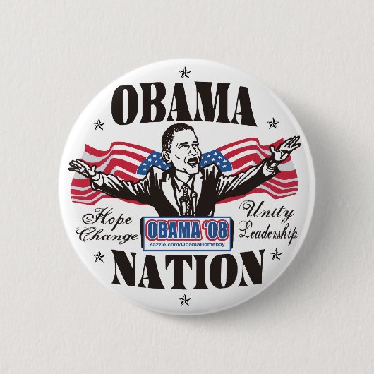 Obama Nation Cartoon Button (Voorkant)