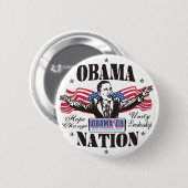 Obama Nation Cartoon Button (Voorkant /achterkant)