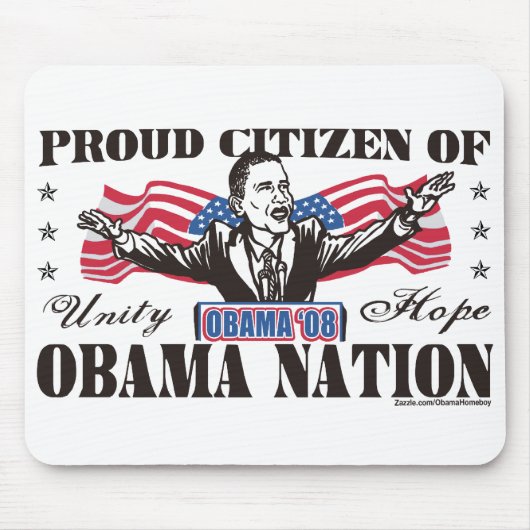 Obama Nation Cartoon Mousepad Muismat (Voorkant)