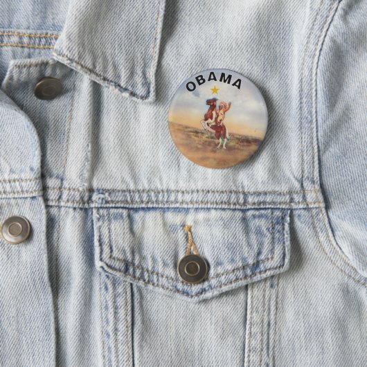 Obama/Native American Button (In situ)