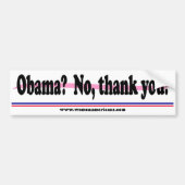 Obama? Nee, bedankt! Bumpersticker (Voorkant)