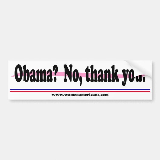 Obama? Nee, bedankt! Bumpersticker (Voorkant)