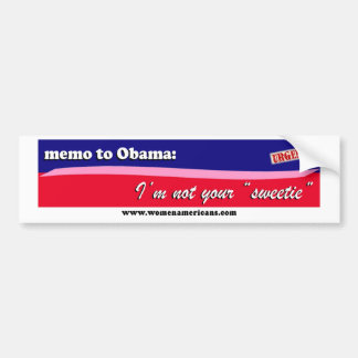 Obama: niet je liefje bumpersticker