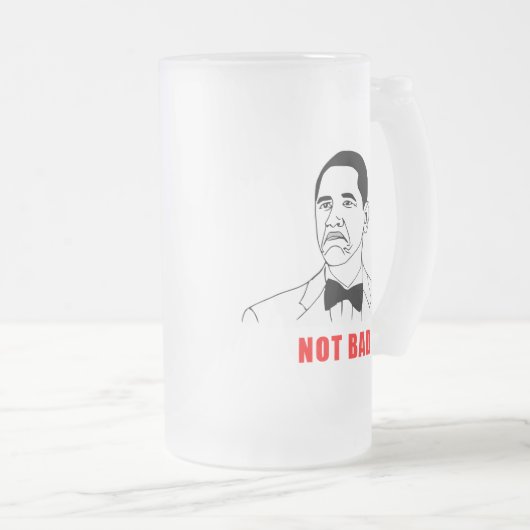 Obama niet slecht meme rage gezichtsveld matglas bierpul (Voorkant rechts)