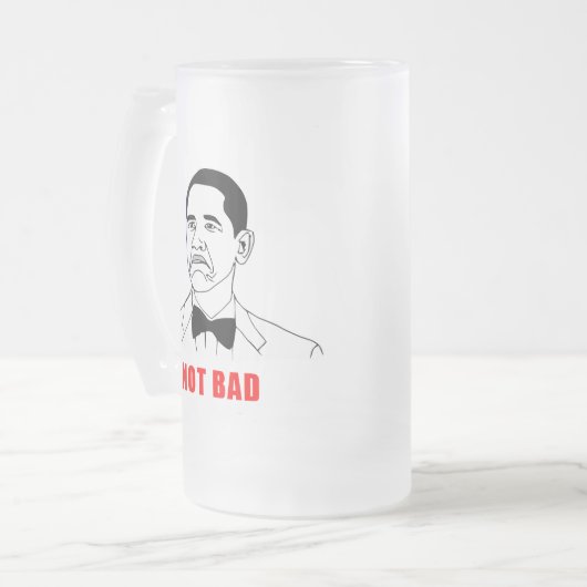 Obama niet slecht meme rage gezichtsveld matglas bierpul (Voorkant links)