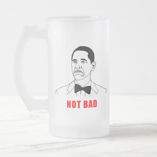Obama niet slecht meme rage gezichtsveld matglas bierpul (Links)