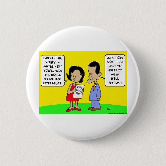 Obama nobelprijswinnares ronde button 5,7 cm (Voorkant)