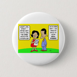 Obama nobelprijswinnares ronde button 5,7 cm