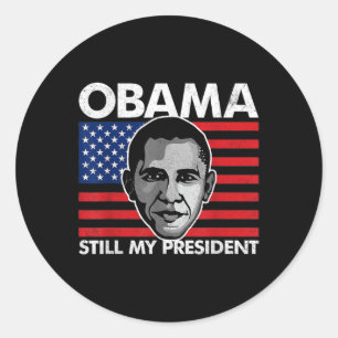 Obama nog steeds mijn President Amerikaanse vlag 4 Ronde Sticker